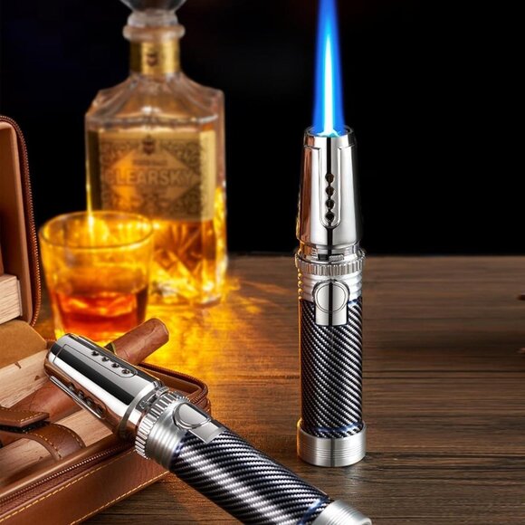 Butane Torch Lighter, Fire Dab Torch Lighters Butane Refillable, Windproof Blue - Picture 5 of 7